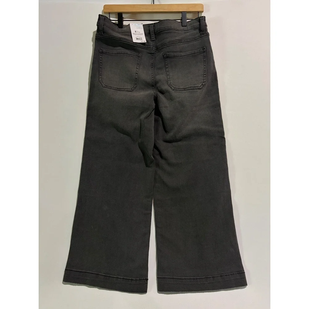 Time and Tru High Rise Wide Leg Jeans Black 12 Grunge Retro Streetwear Casual
